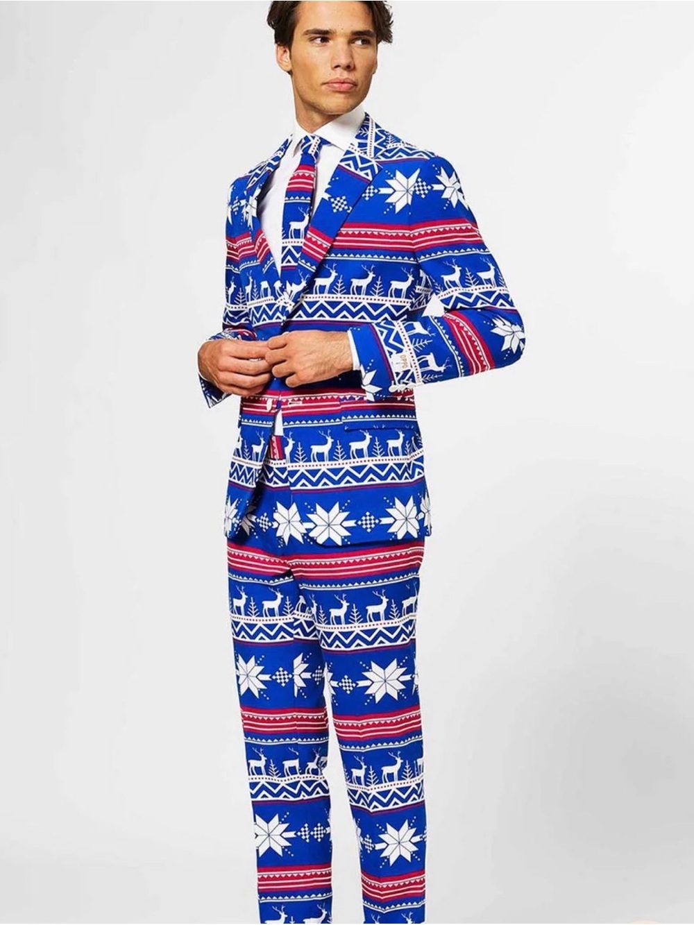 Open Suits - “The Rudolph” Holiday Men's Suit Jacket & Pants - Picture 1 of 7